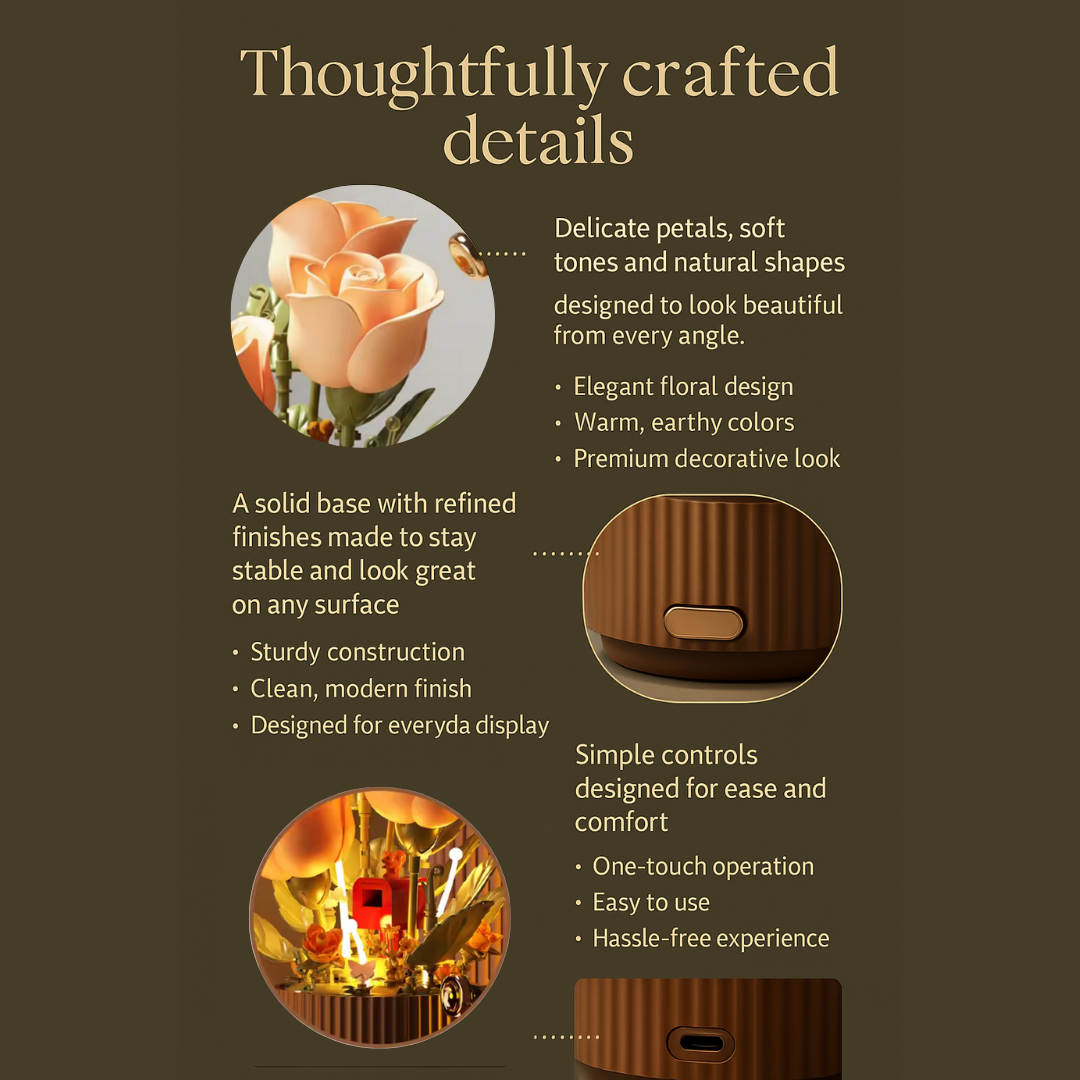 Blooming Rose Building Block Set