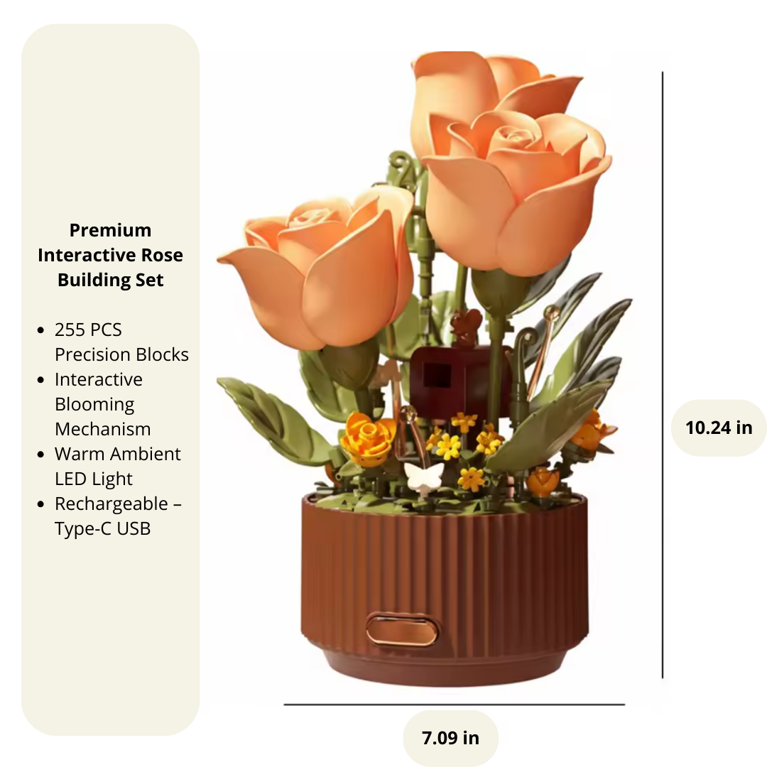 Blooming Rose Building Block Set